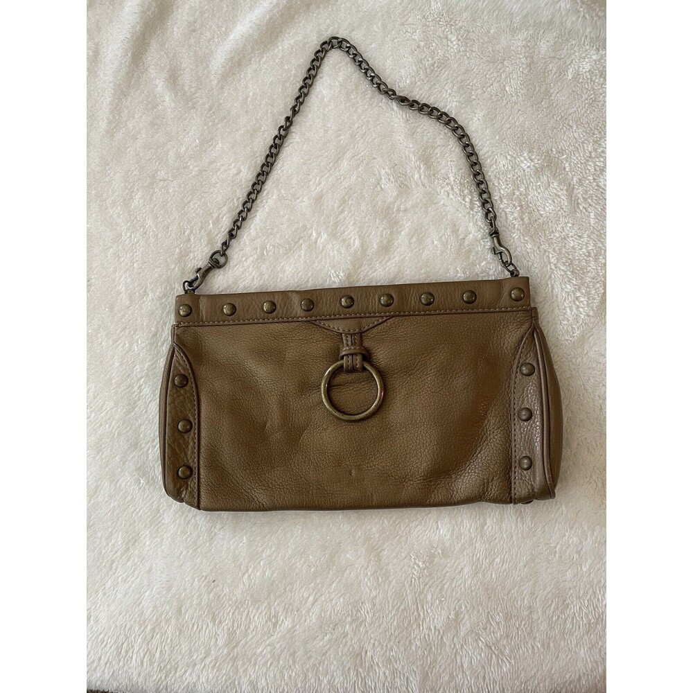 Hobo Leather Shoulder Bag Purse Chain Strap Studded